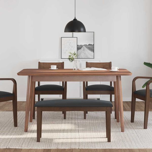 vidaXL barna tömörfa gumiból pad 90 cm