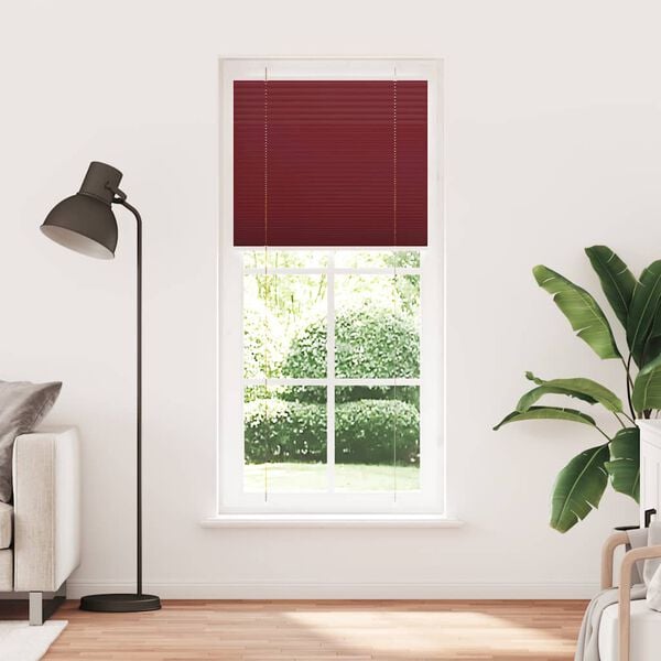 vidaXL plisz&iacute;rozott redőny Bordeaux piros 95x200 cm Sz&ouml;vetsz&eacute;less&eacute;g