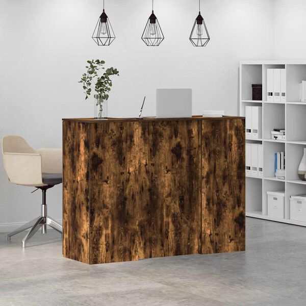 vidaXL recepci&oacute;s pult f&uuml;st&ouml;s t&ouml;lgy 135x50x103,5 cm szerelt fa
