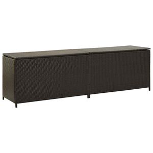 vidaXL barna polyrattan kerti t&aacute;rol&oacute;l&aacute;da 200 x 50 x 60 cm
