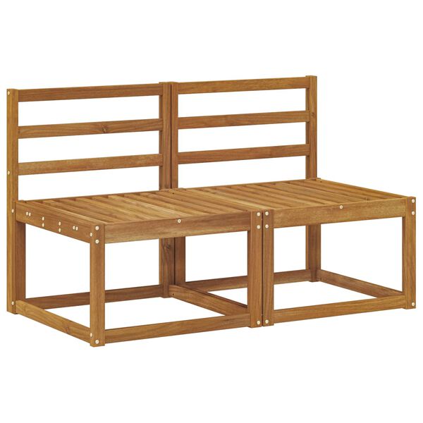 vidaXL 2 Darab K&uuml;lt&eacute;ri k&ouml;z&eacute;pső kanap&eacute; T&ouml;m&ouml;r Ak&aacute;cfa Term&eacute;szetes