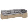 vidaXL Kerti Kanap&eacute; Szett p&aacute;rn&aacute;val 6 pcs B&eacute;zs Poli rattan