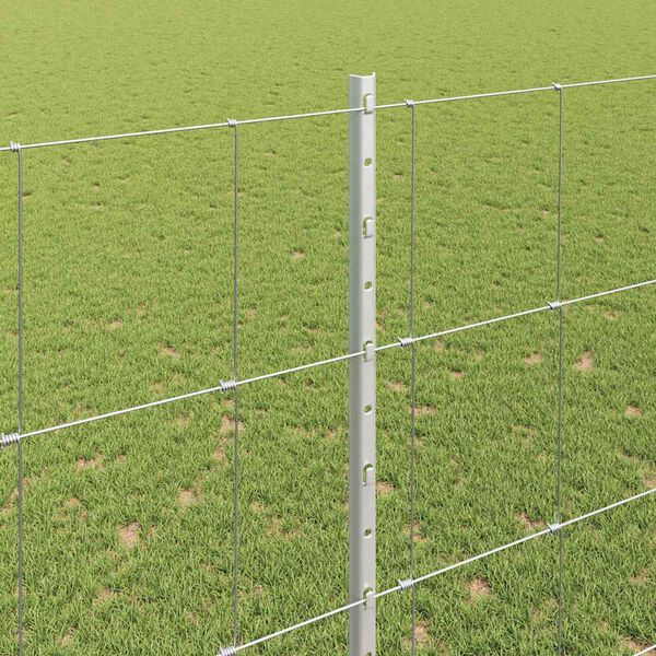 vidaXL Ker&iacute;t&eacute;s oszlopokkal Ez&uuml;st 1,5 x 50 m Ac&eacute;l