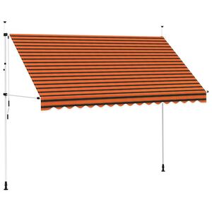 vidaXL narancss&aacute;rga &eacute;s barna k&eacute;zzel feltekerhető napellenző 350 cm