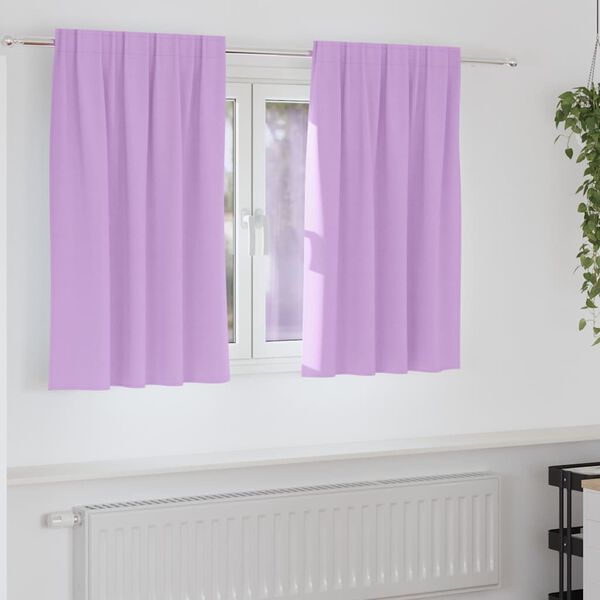 vidaXL Fekete F&uuml;gg&ouml;ny Gyűrűkkel 2 pcs Lila 140 x 140 cm Poli&eacute;szter