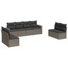 vidaXL 8 r&eacute;szes sz&uuml;rke polyrattan kerti &uuml;lőgarnit&uacute;ra p&aacute;rn&aacute;kkal