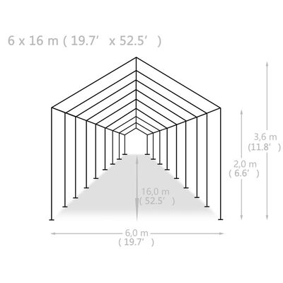 vidaXL fehér polietilén partisátor 6 x 16 m