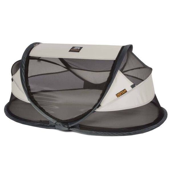 DERYAN Baby Luxe krémszínű felállítható utazóágy szúnyoghálóval