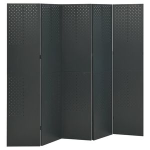 vidaXL antracitsz&uuml;rke ac&eacute;l 5-paneles parav&aacute;n 200 x 180 cm