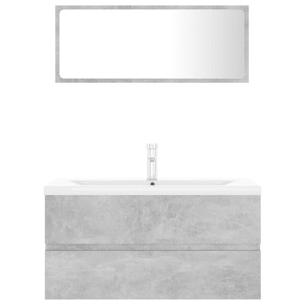 vidaXL betonsz&uuml;rke szerelt fa f&uuml;rdőszobai b&uacute;torszett