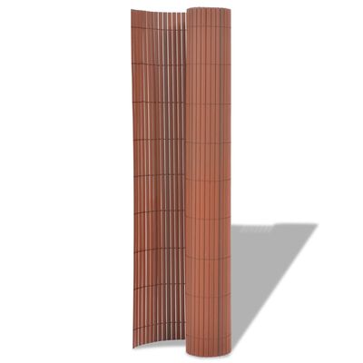 vidaXL barna kétoldalas PVC kerti kerítés 90 x 500 cm