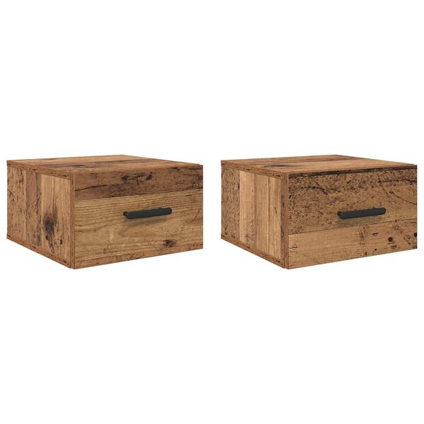 vidaXL &Eacute;jjeliszekr&eacute;ny 2 pcs &Ouml;reg fa 35 x 35 x 20 cm Faanyag