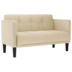 vidaXL kr&eacute;m sz&ouml;vet loveseat kanap&eacute; 111 cm