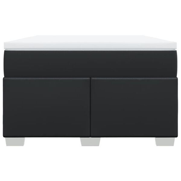 vidaXL fekete műbőr rug&oacute;s &aacute;gy matraccal 120x190 cm