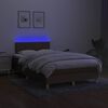 vidaXL barna sz&ouml;vet rug&oacute;s &eacute;s LED-es &aacute;gy matraccal 120x190 cm