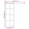 vidaXL ESG üveg és alumínium tolóajtó fémszerelvény-szettel 76x205 cm