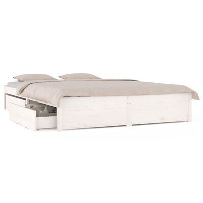 vidaXL fehér ágykeret fiókokkal 180 x 200 cm (Super King)