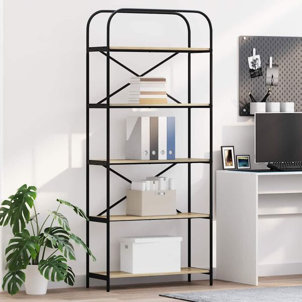 vidaXL K&ouml;nyvespolc Sonoma t&ouml;lgy 80 x 30 x 183 cm Faanyag