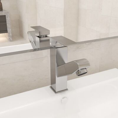 vidaXL ezüst kihúzható fürdőszobai mosdócsaptelep 157 x 172 mm