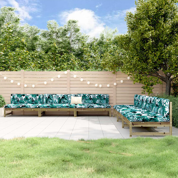 vidaXL 6 részes impregnált fenyőfa kerti ülőgarnitúra