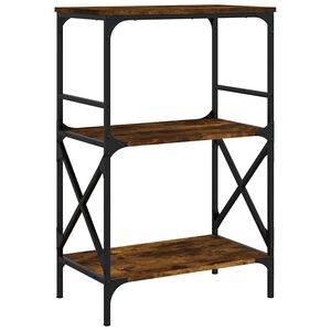 vidaXL 3 szintes f&uuml;st&ouml;s t&ouml;lgy szerelt fa k&ouml;nyvespolc 56 x 35 x 90,5 cm
