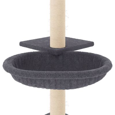 vidaXL sötétszürke macskabútor szizál kaparófákkal 72 cm