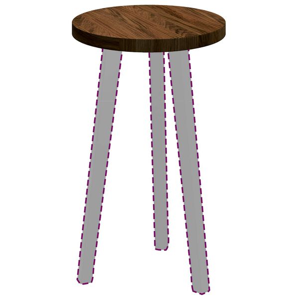 vidaXL Asztallap S&ouml;t&eacute;t Barna &Oslash; 30 x 2,5 cm T&ouml;m&ouml;r T&ouml;lgyfa