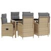 vidaXL K&uuml;lt&eacute;ri &eacute;tkező szett 7 pcs Beige &eacute;s Vil&aacute;gossz&uuml;rke