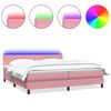 vidaXL r&oacute;zsasz&iacute;n b&aacute;rsony rug&oacute;s &eacute;s LED-es &aacute;gy matraccal 180x210 cm