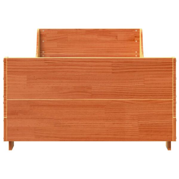 vidaXL viaszbarna tömör fenyőfa ágy matrac nélkül 100 x 200 cm