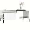 vidaXL magasfényű fehér szerelt fa dohányzóasztal 90 x 50 x 36,5 cm