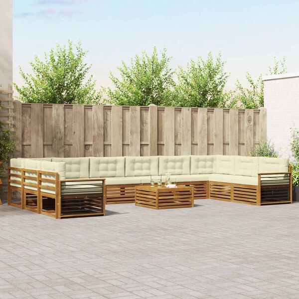 vidaXL &Uuml;lőgarnit&uacute;r&aacute;k 11 pcs Term&eacute;szetes &eacute;s kr&eacute;msz&iacute;nű T&ouml;m&ouml;r Ak&aacute;cfa