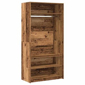 vidaXL antik fa sz&iacute;nű szerelt fa ruh&aacute;sszekr&eacute;ny 100 x 50 x 200 cm