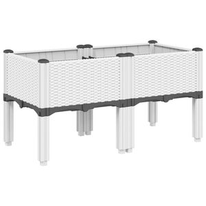 vidaXL feh&eacute;r PP r&aacute;csos kerti &uuml;ltetől&aacute;da 80 x 40 x 42 cm