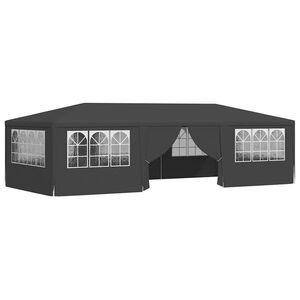vidaXL antracitsz&uuml;rke rendezv&eacute;nys&aacute;tor oldalfalakkal 4 x 9 m 90 g/m&sup2;