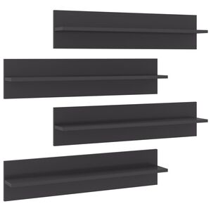 vidaXL 4 db magasf&eacute;nyű sz&uuml;rke szerelt fa fali polc 80 x 11,5 x 18 cm