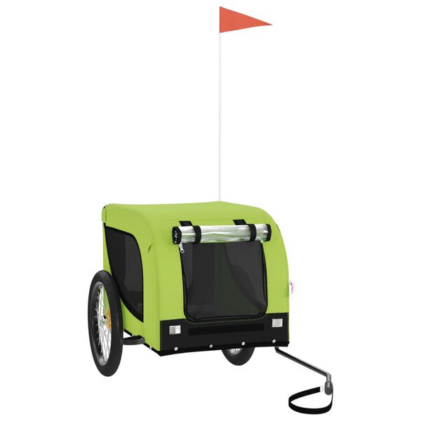 vidaXL zöld-fekete oxford szövet és vas kisállatszállító utánfutó