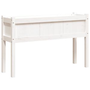 vidaXL feh&eacute;r t&ouml;m&ouml;r fenyő kerti vir&aacute;gl&aacute;da 110 x 31 x 70 cm