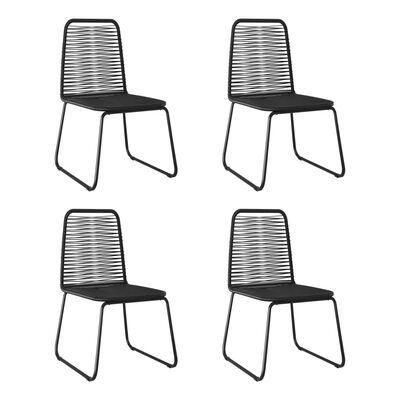 vidaXL 4 db fekete polyrattan kültéri szék