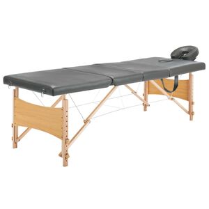 vidaXL 4 z&oacute;n&aacute;s antracitsz&uuml;rke massz&aacute;zsasztal fa v&aacute;zzal 186 x 68 cm