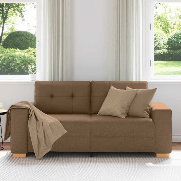 vidaXL barna sz&ouml;vet loveseat kanap&eacute; 140 cm