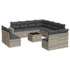 vidaXL 12 r&eacute;szes vil&aacute;gossz&uuml;rke polyrattan kerti &uuml;lőgarnit&uacute;ra p&aacute;rn&aacute;val