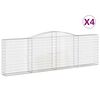 vidaXL 4 db &iacute;ves horganyzott vas gabion kos&aacute;r 400x30x120/140 cm