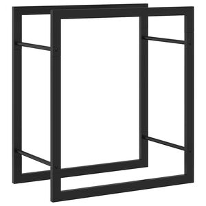 vidaXL fekete ac&eacute;l tűzifat&aacute;rol&oacute; &aacute;llv&aacute;ny 50 x 28 x 56 cm