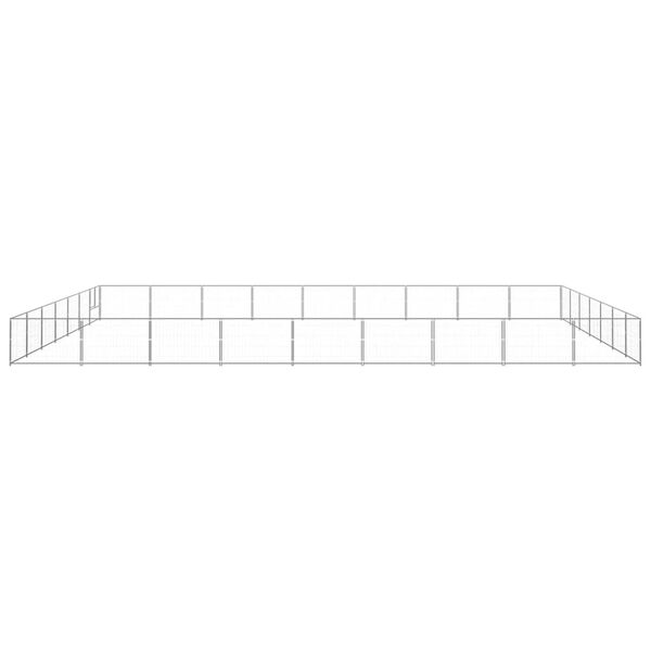 vidaXL ezüstszínű acél kutyakennel 63 m²