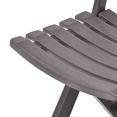 vidaXL 2 db mokkaszínű összecsukható műanyag kerti szék