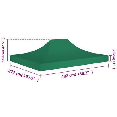 vidaXL zöld tető partisátorhoz 4 x 3 m 270 g/m²