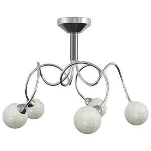 vidaXL mennyezeti l&aacute;mpa kerek &uuml;vegbur&aacute;kkal 5 db G9 LED-l&aacute;mp&aacute;hoz