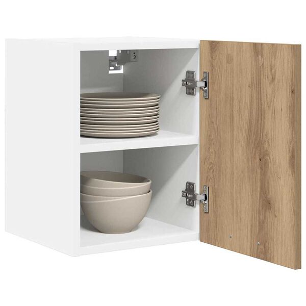 vidaXL F&uuml;ggő szekr&eacute;ny 2 pcs Artisan t&ouml;lgy &eacute;s feh&eacute;r 30 x 31 x 40 cm