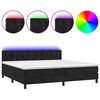 vidaXL fekete b&aacute;rsony rug&oacute;s &eacute;s LED-es &aacute;gy matraccal 200x200 cm